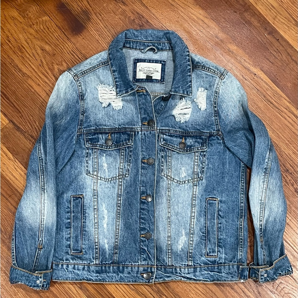 Ashely Vintage Distressed Denim Jacket - size S